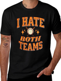 I Hate Both Teams Baseball Graphic T-Shirt