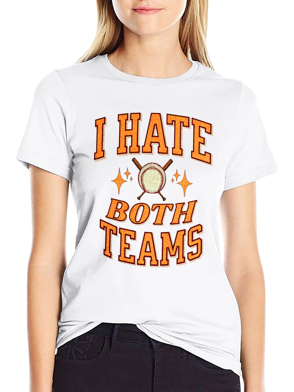 I Hate Both Teams Baseball Graphic T-Shirt