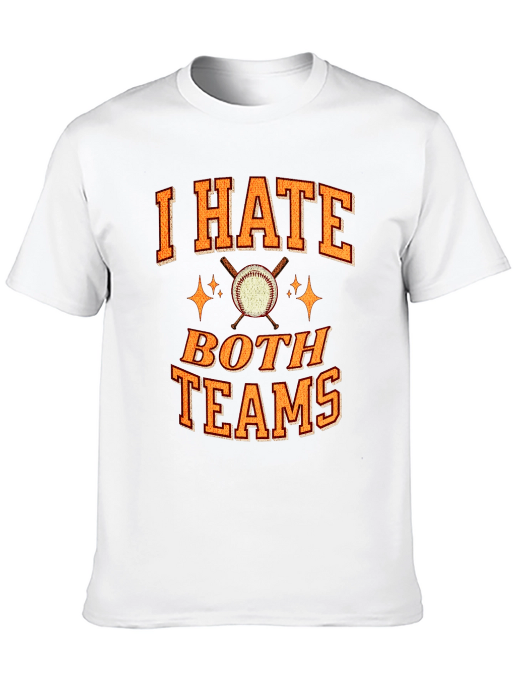 I Hate Both Teams Baseball Graphic T-Shirt