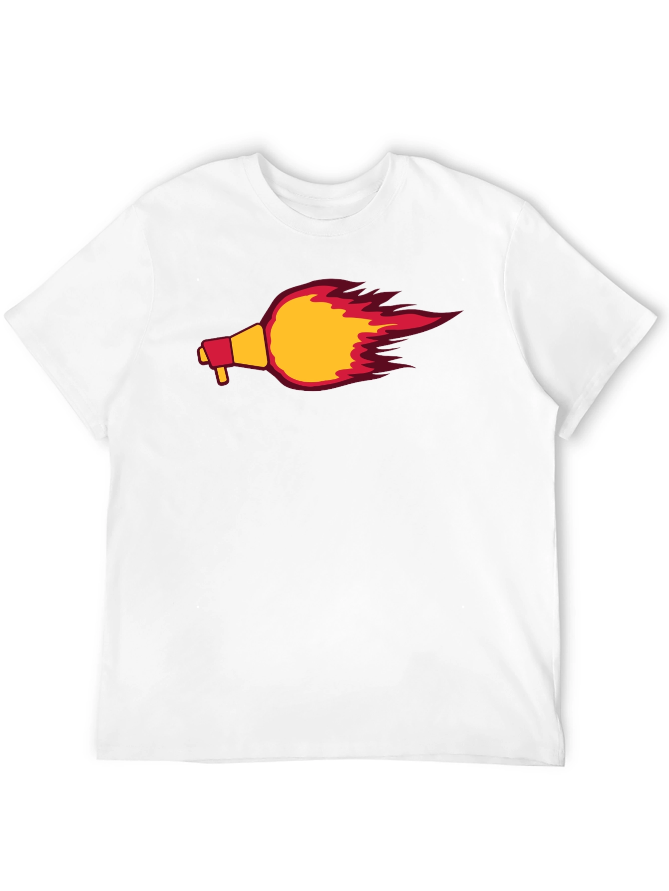 Flaming Megaphone Graphic Tee - Black Casual Shirt