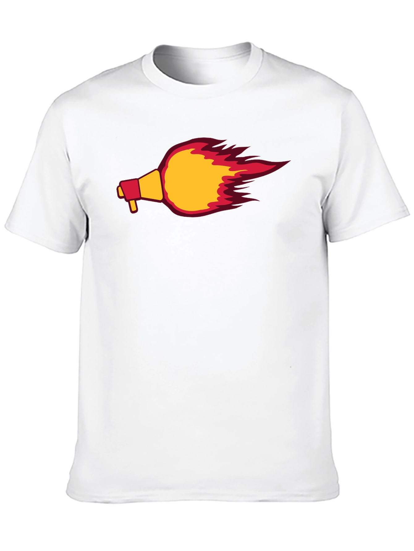 Flaming Megaphone Graphic Tee - Black Casual Shirt