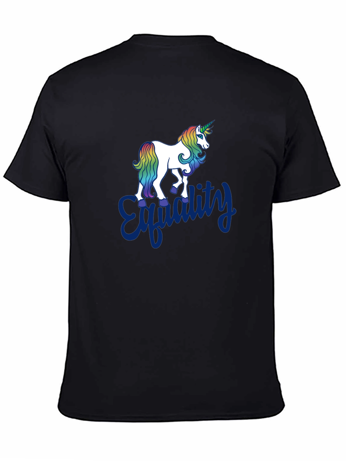 Equality Unicorn Graphic Tee - Black Cotton Comfort