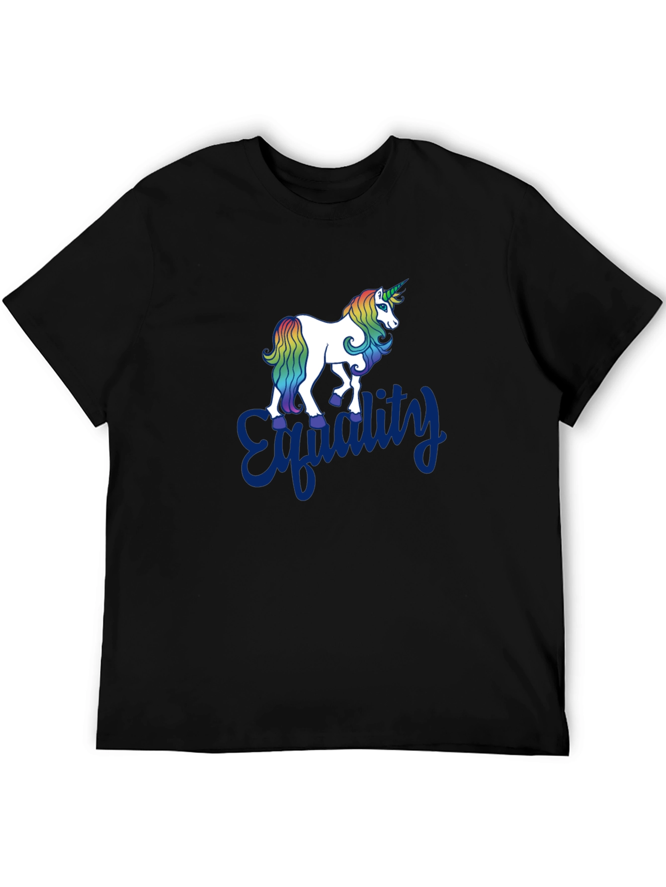 Equality Unicorn Graphic Tee - Black Cotton Comfort