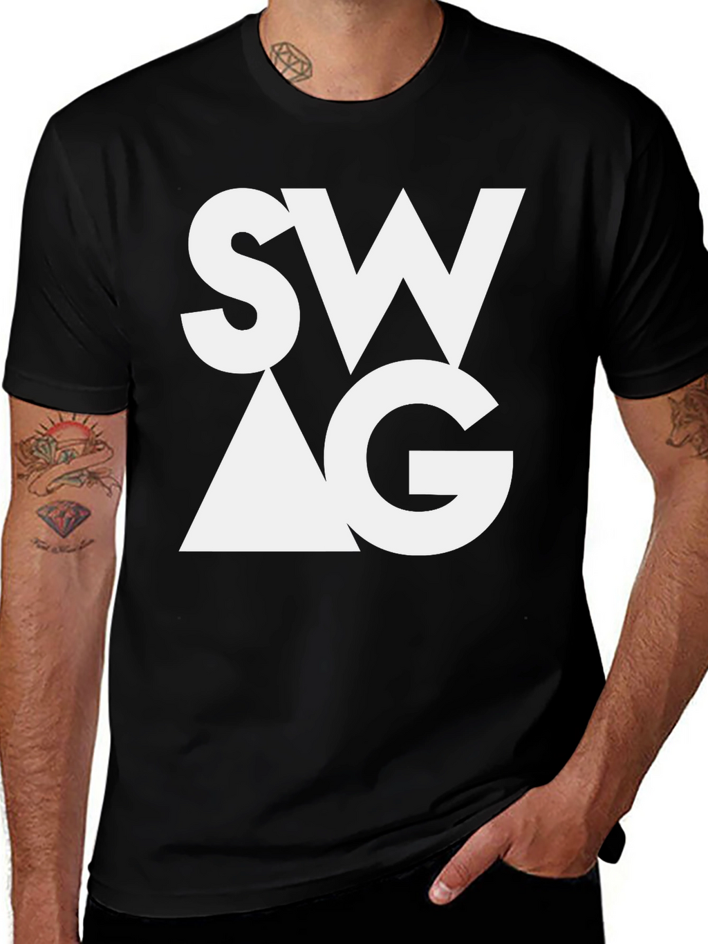 Trendy SWAG Graphic Tee - Stylish Black T-Shirt