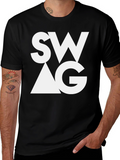 Trendy SWAG Graphic Tee - Stylish Black T-Shirt