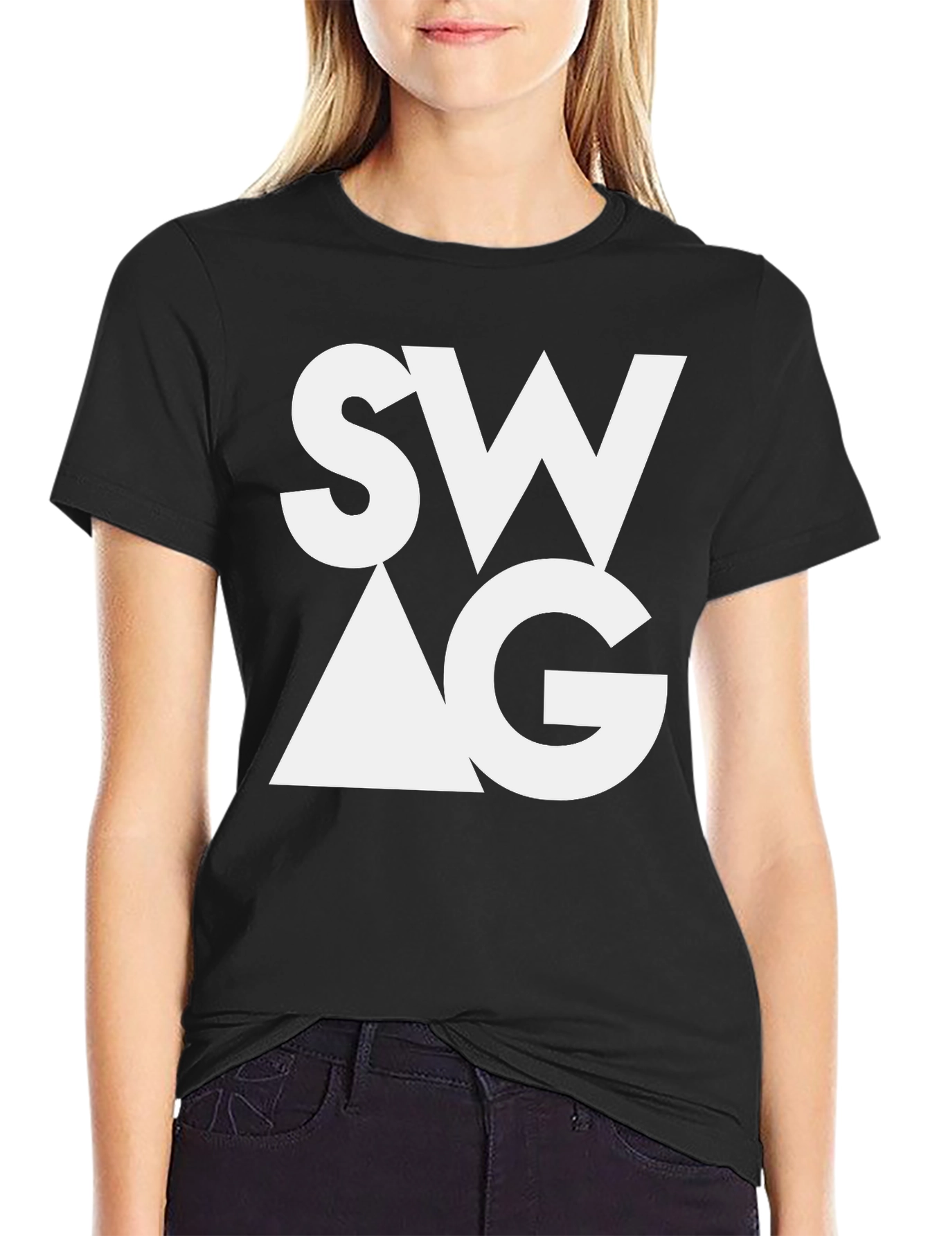 Trendy SWAG Graphic Tee - Stylish Black T-Shirt