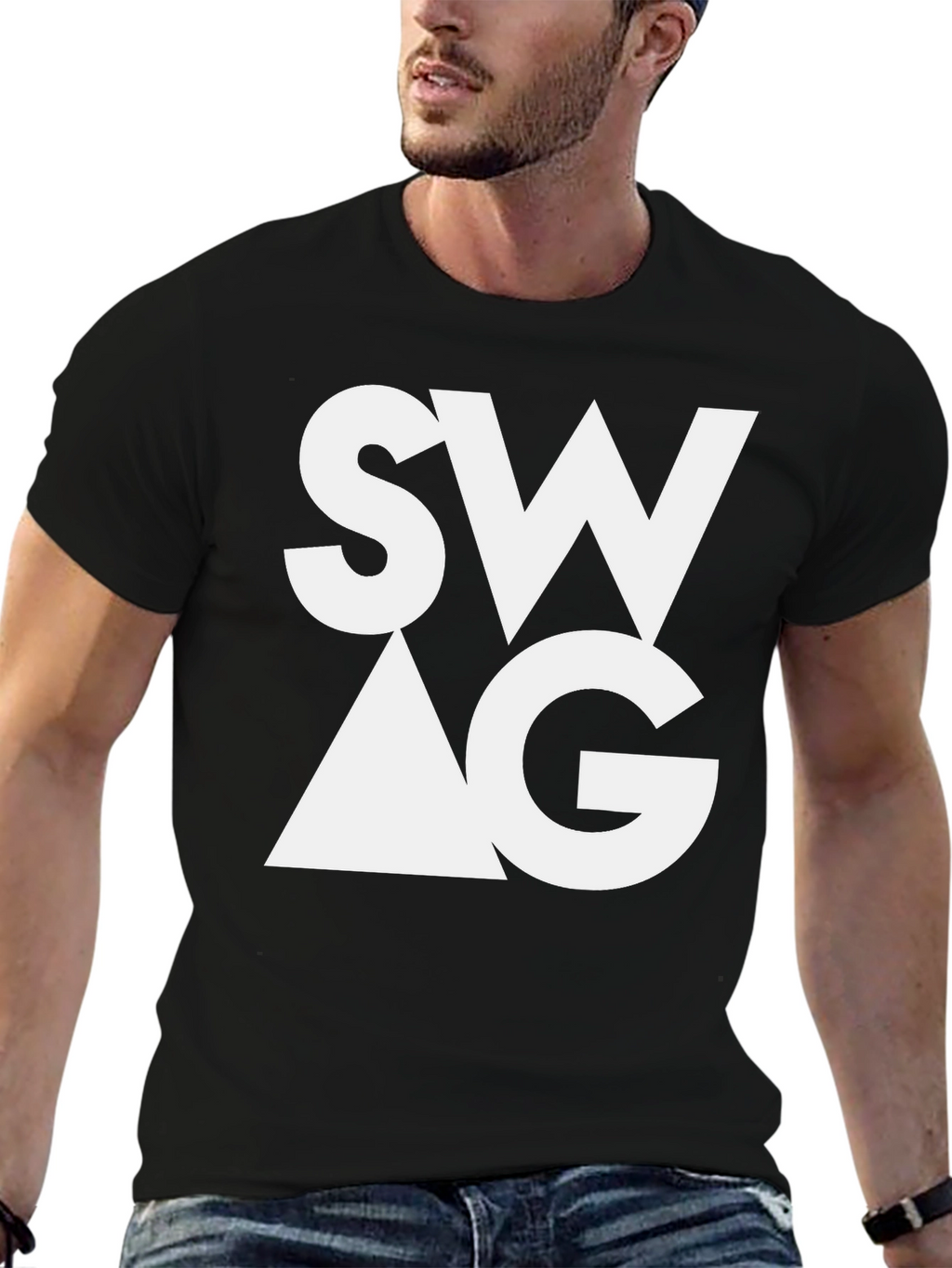 Trendy SWAG Graphic Tee - Stylish Black T-Shirt
