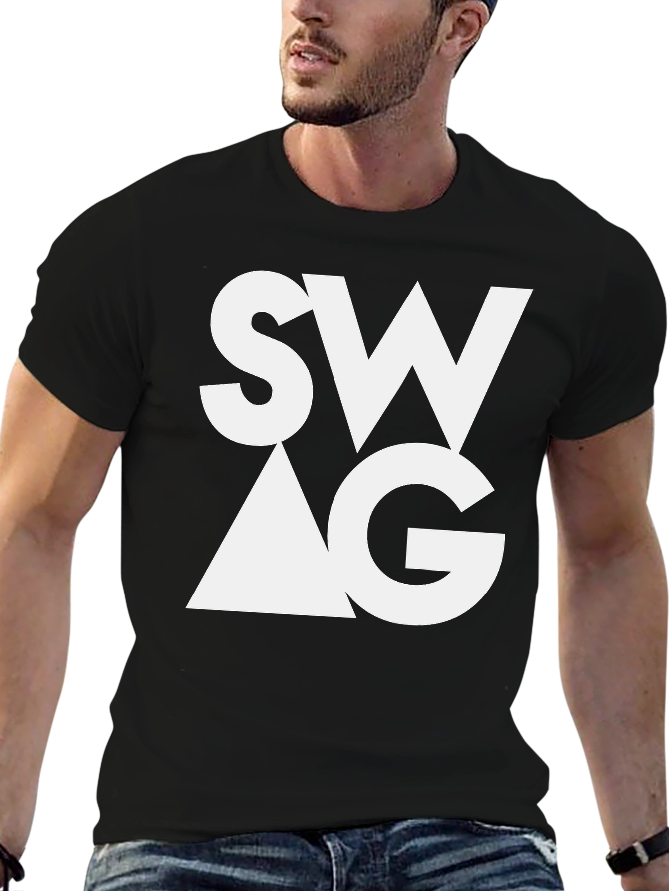 Trendy SWAG Graphic Tee - Stylish Black T-Shirt