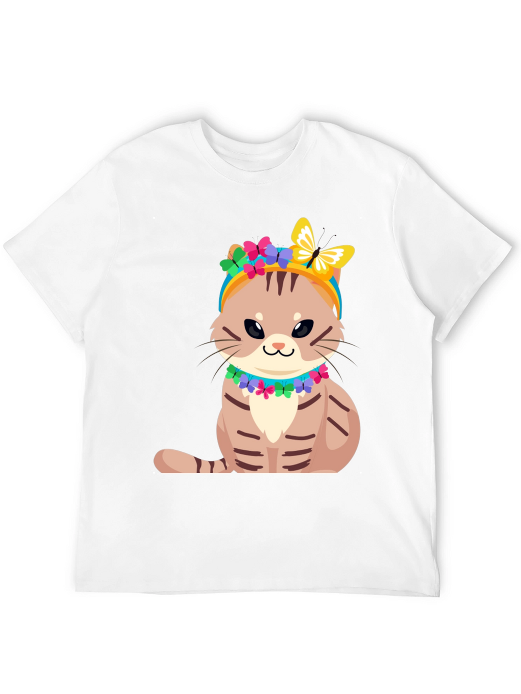 Cat T-Shirt - Cute Kitten with Floral Headband