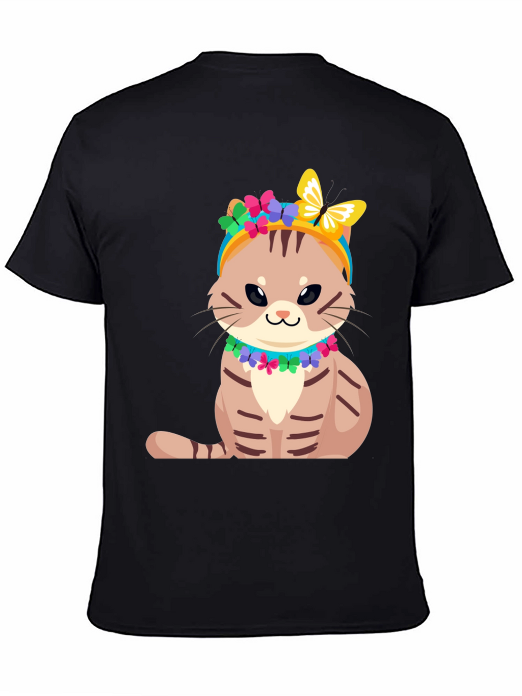 Cat T-Shirt - Cute Kitten with Floral Headband