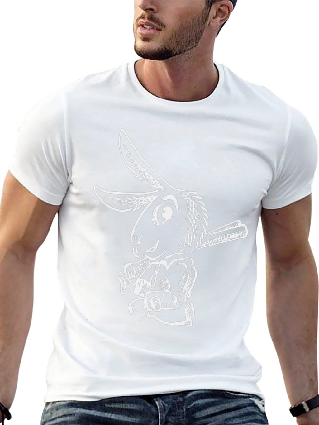 Rabbit Smoking T-Shirt - Cool Graphic Tee