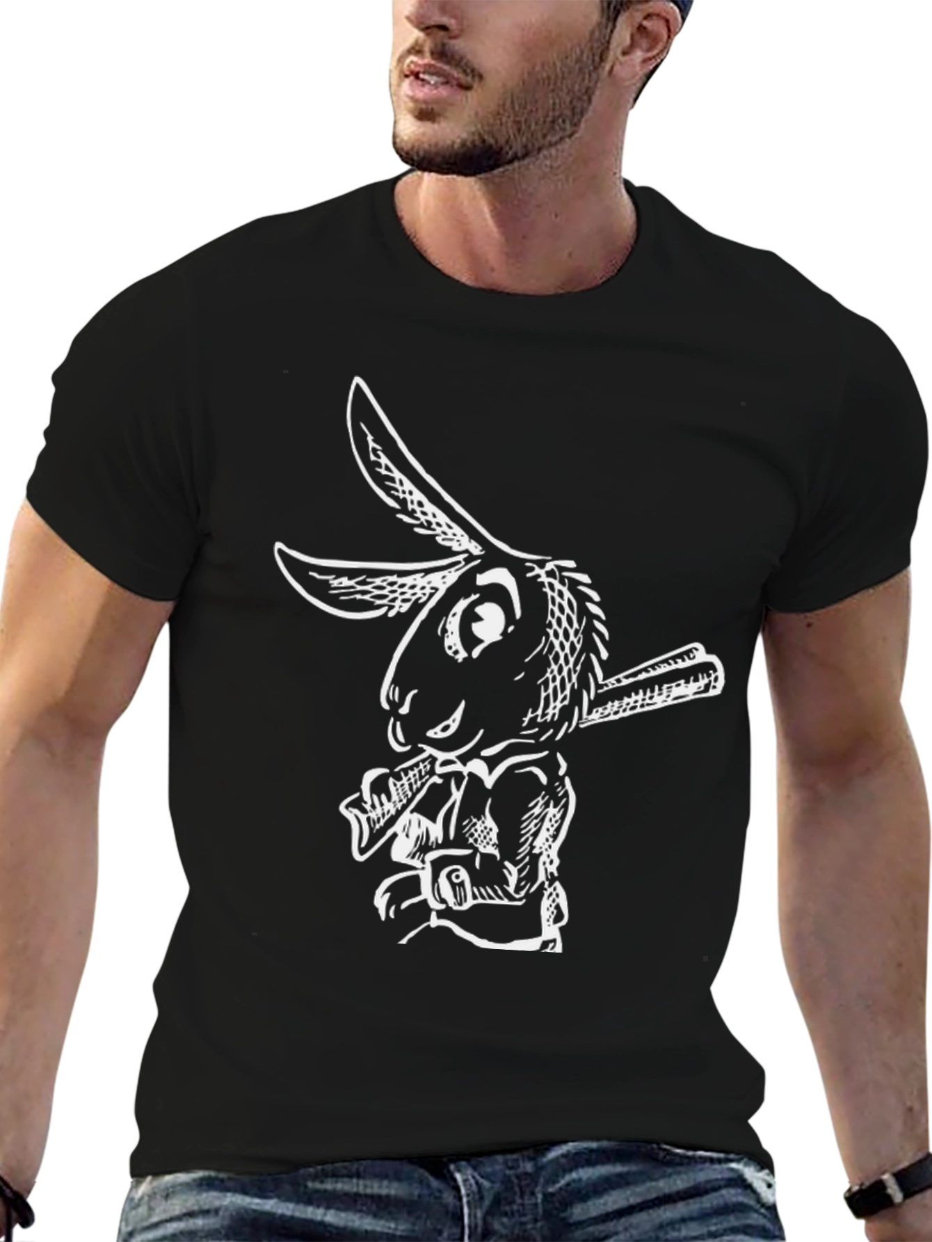 Rabbit Smoking T-Shirt - Cool Graphic Tee
