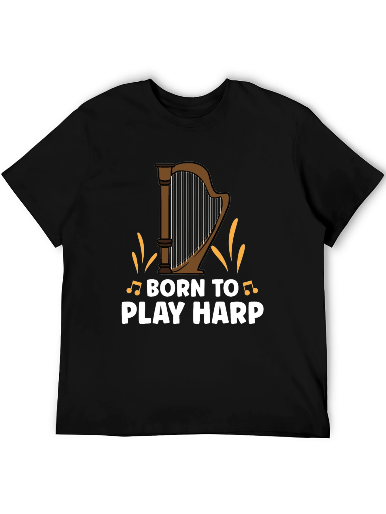 Born to Play Harp Graphic Tee - Musicians Shirt