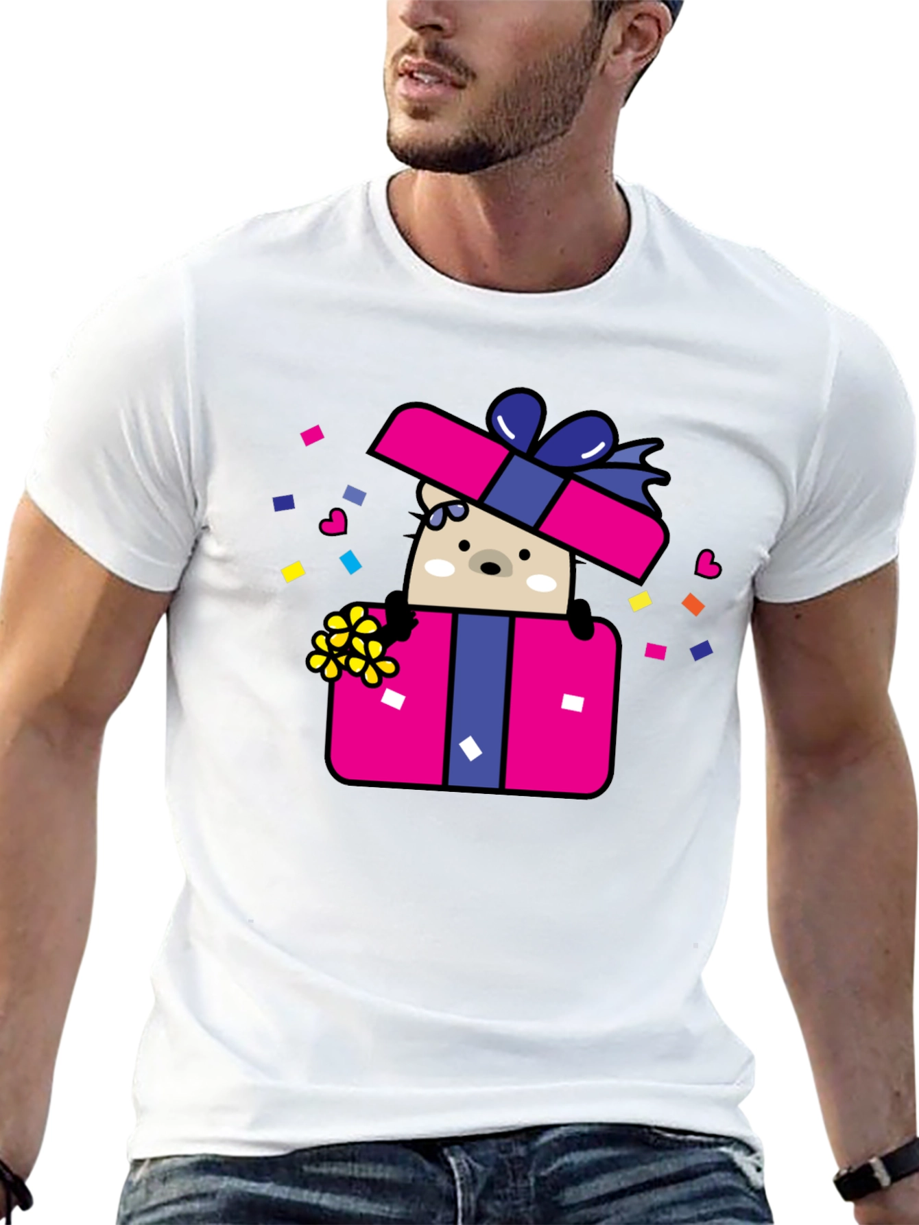 Bear in Gift Box Graphic Tee