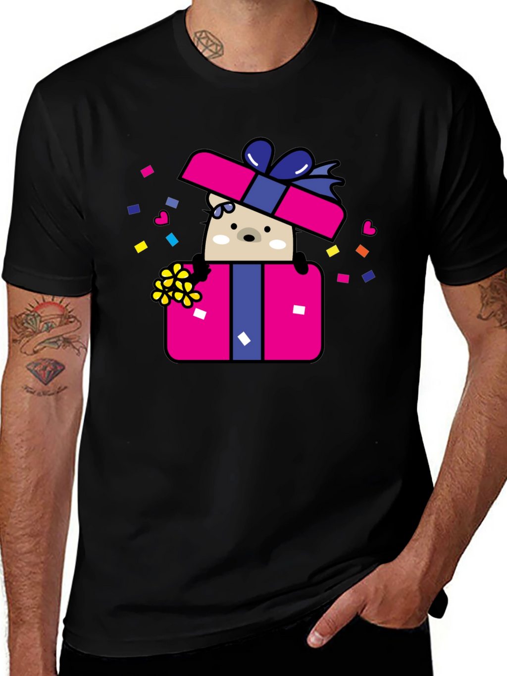 Bear in Gift Box Graphic Tee
