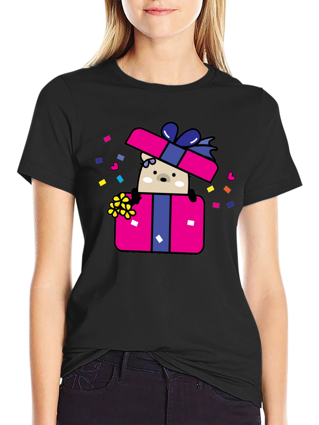 Bear in Gift Box Graphic Tee