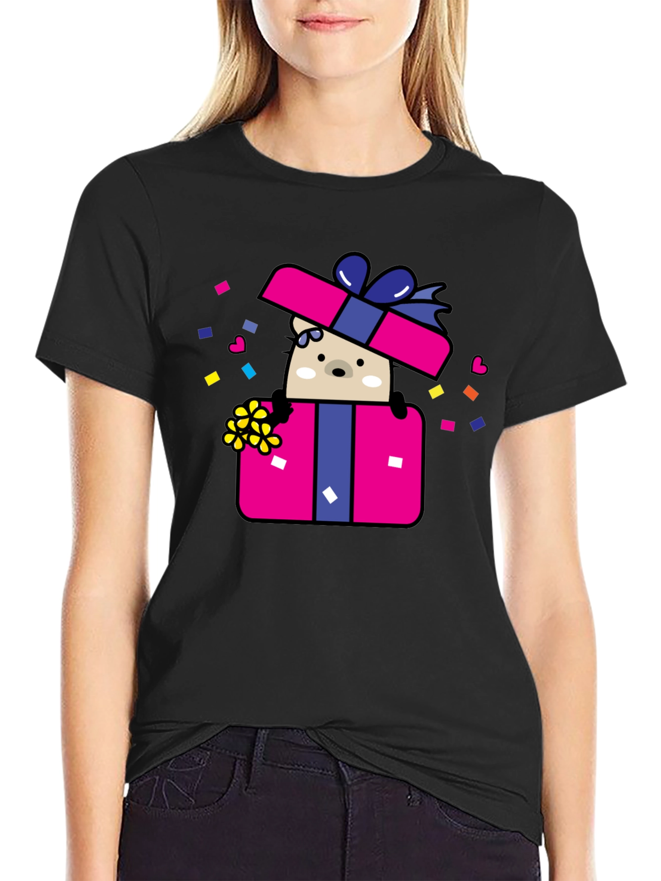 Bear in Gift Box Graphic Tee