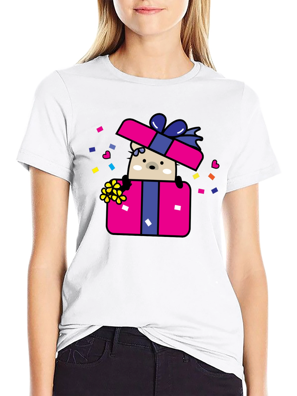 Bear in Gift Box Graphic Tee