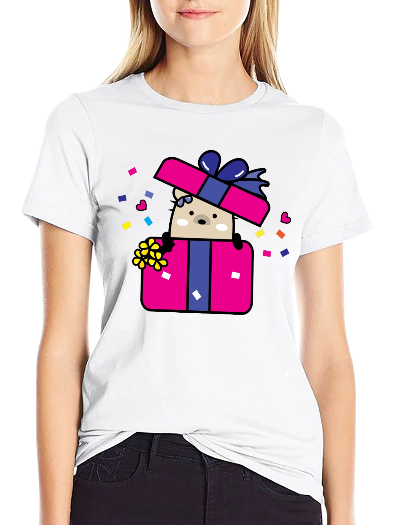 Bear in Gift Box Graphic Tee