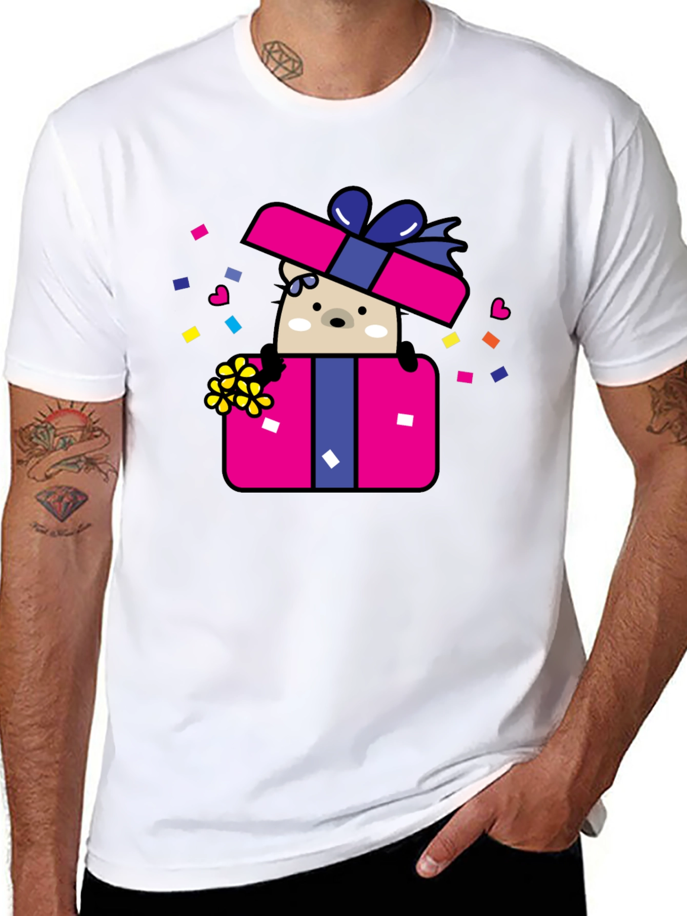 Bear in Gift Box Graphic Tee