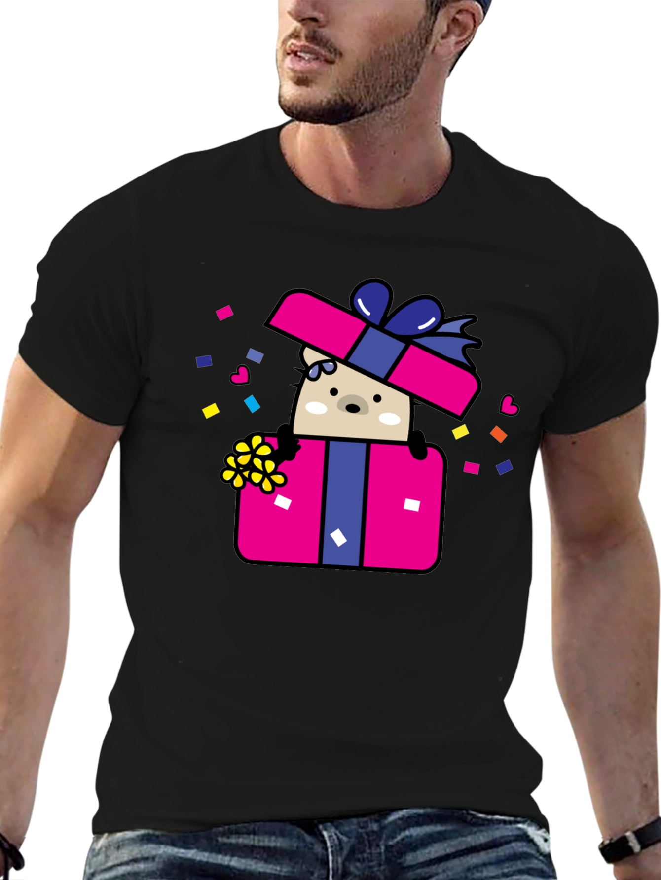 Bear in Gift Box Graphic Tee