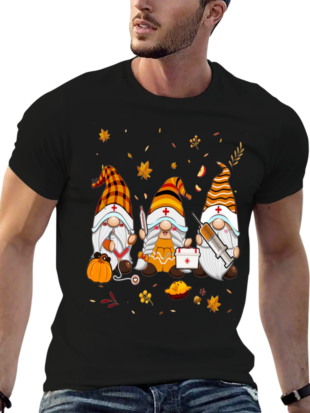 Nurse Gnomes Fall T-Shirt