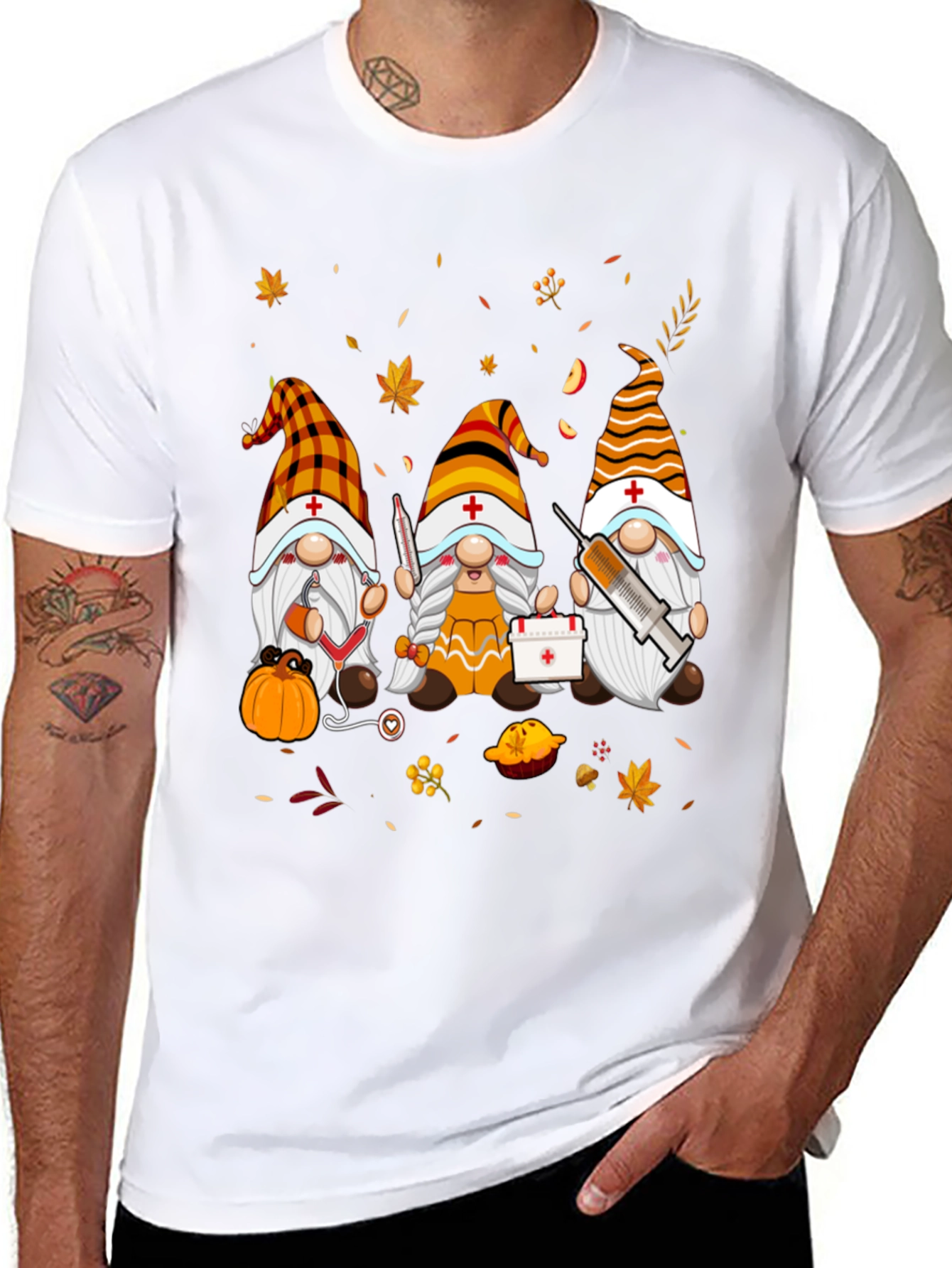 Nurse Gnomes Fall T-Shirt