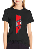 Unique Graphic Black T-Shirt - Red HOP Design