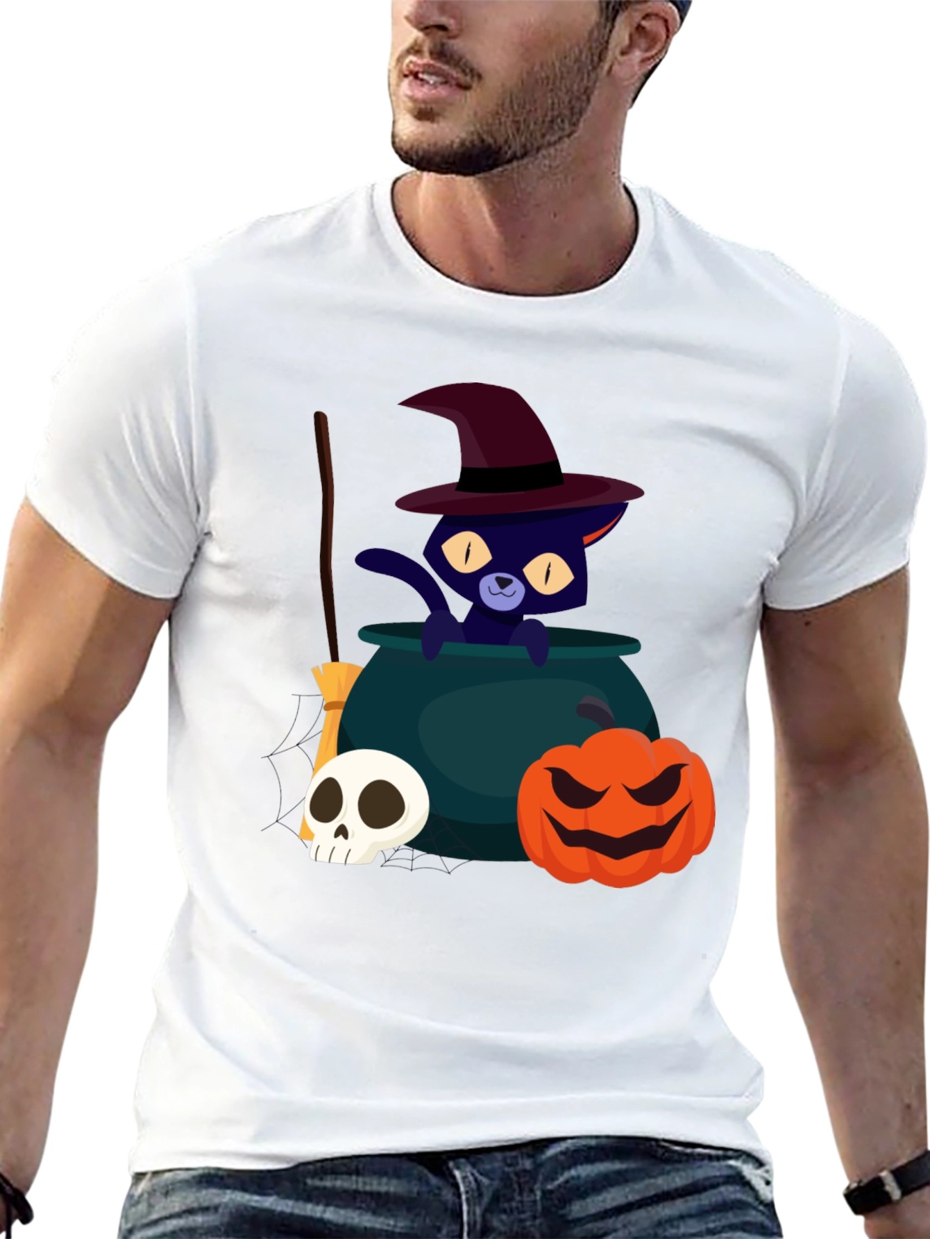 Halloween Cat Witch T-Shirt