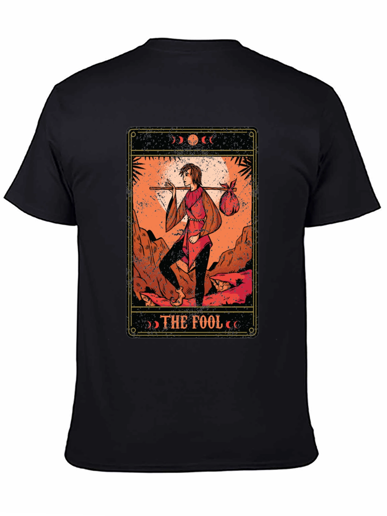 The Fool Tarot Card Graphic T-Shirt - Black