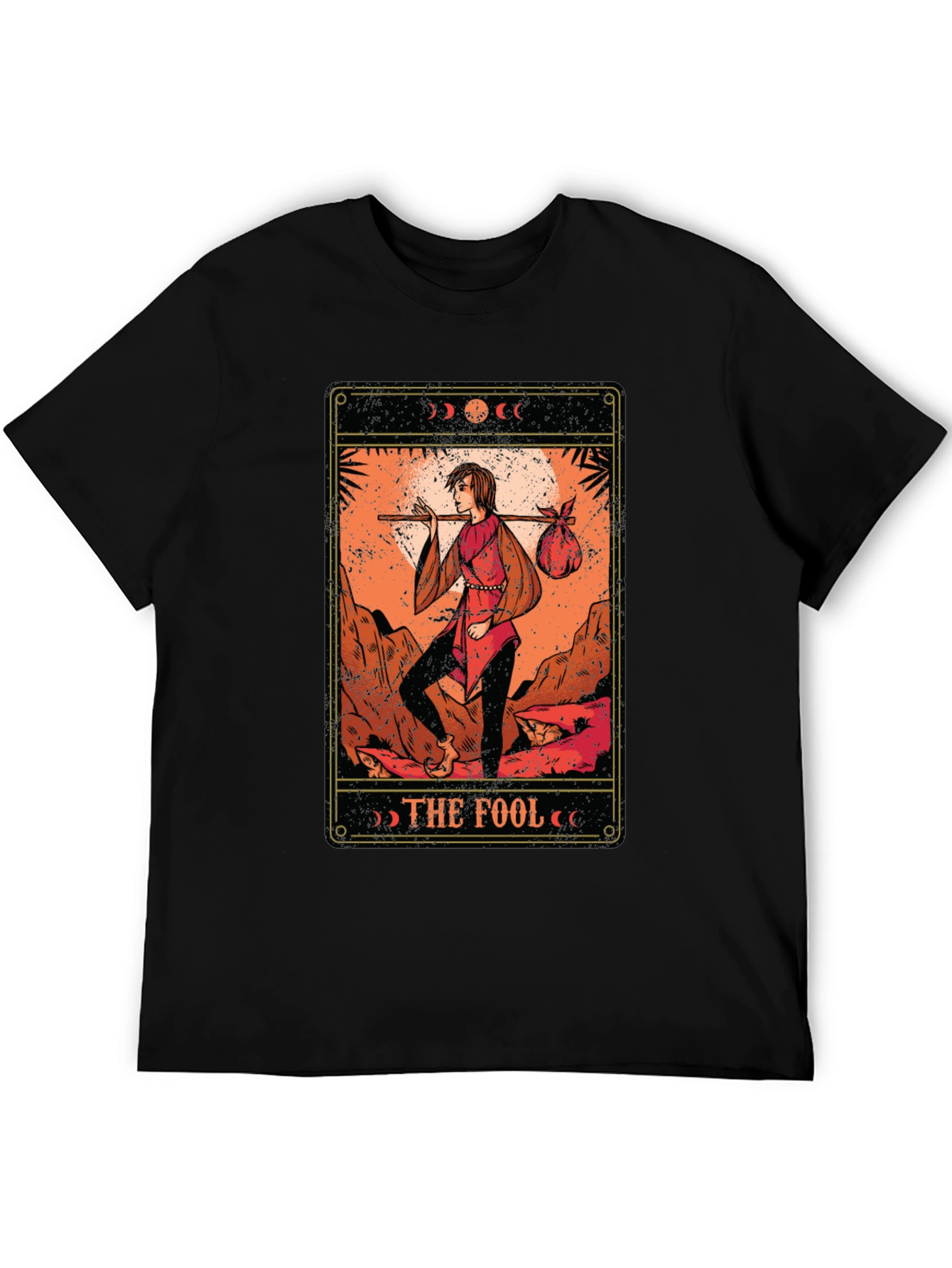 The Fool Tarot Card Graphic T-Shirt - Black