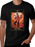 The Fool Tarot Card Graphic T-Shirt - Black