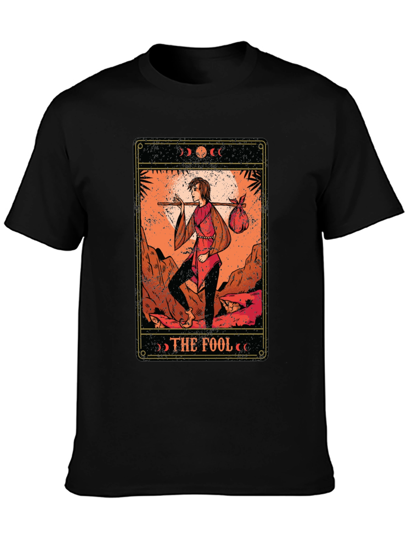 The Fool Tarot Card Graphic T-Shirt - Black