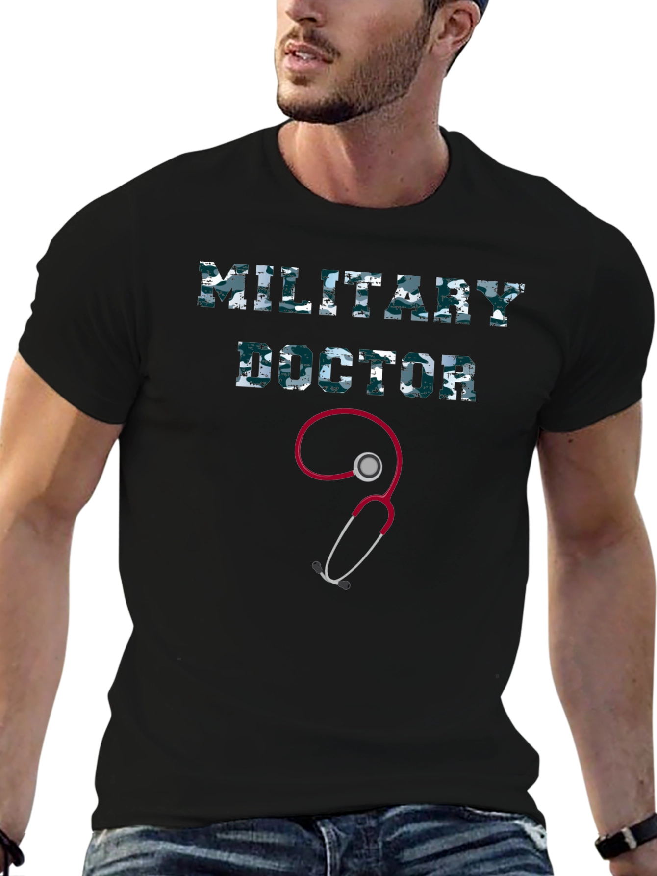 Military Doctor Graphic Tee - Camo Print