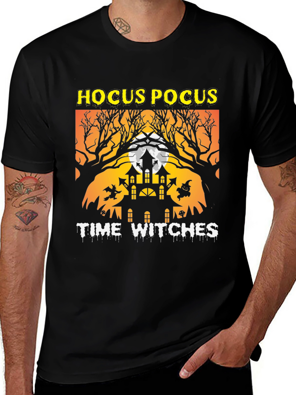 Hocus Pocus Time Witches Halloween Graphic Tee