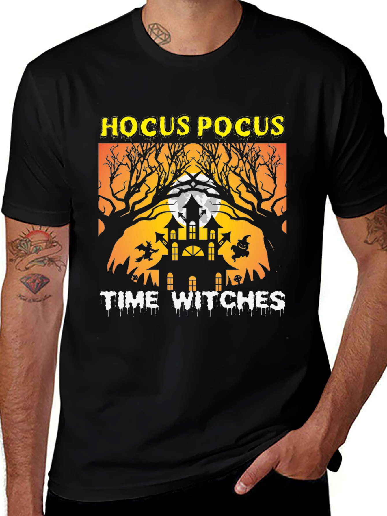 Hocus Pocus Time Witches Halloween Graphic Tee