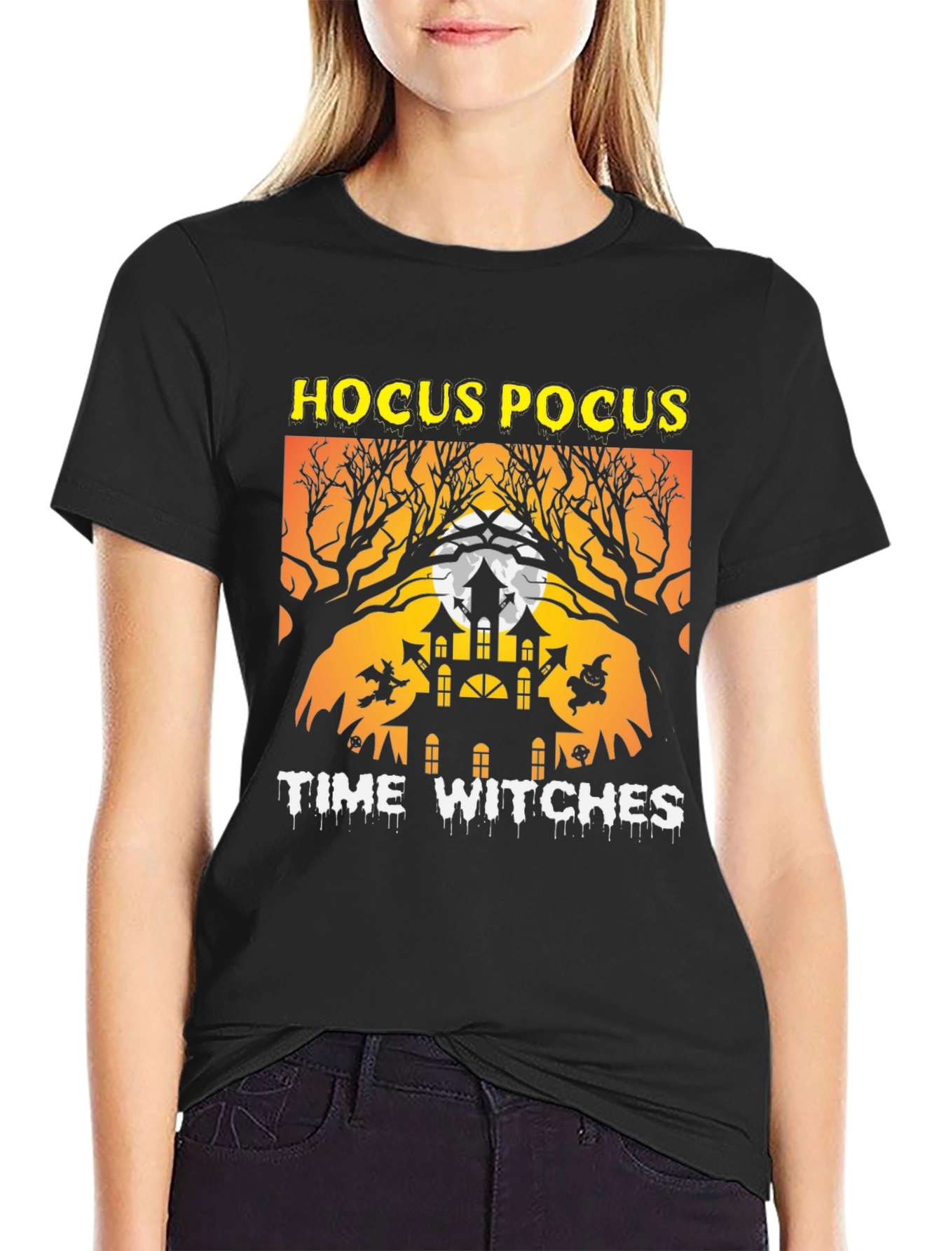 Hocus Pocus Time Witches Halloween Graphic Tee