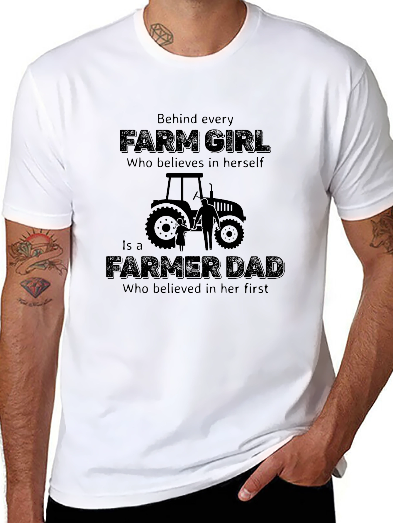 Farm Girl and Farmer Dad Graphic Tee