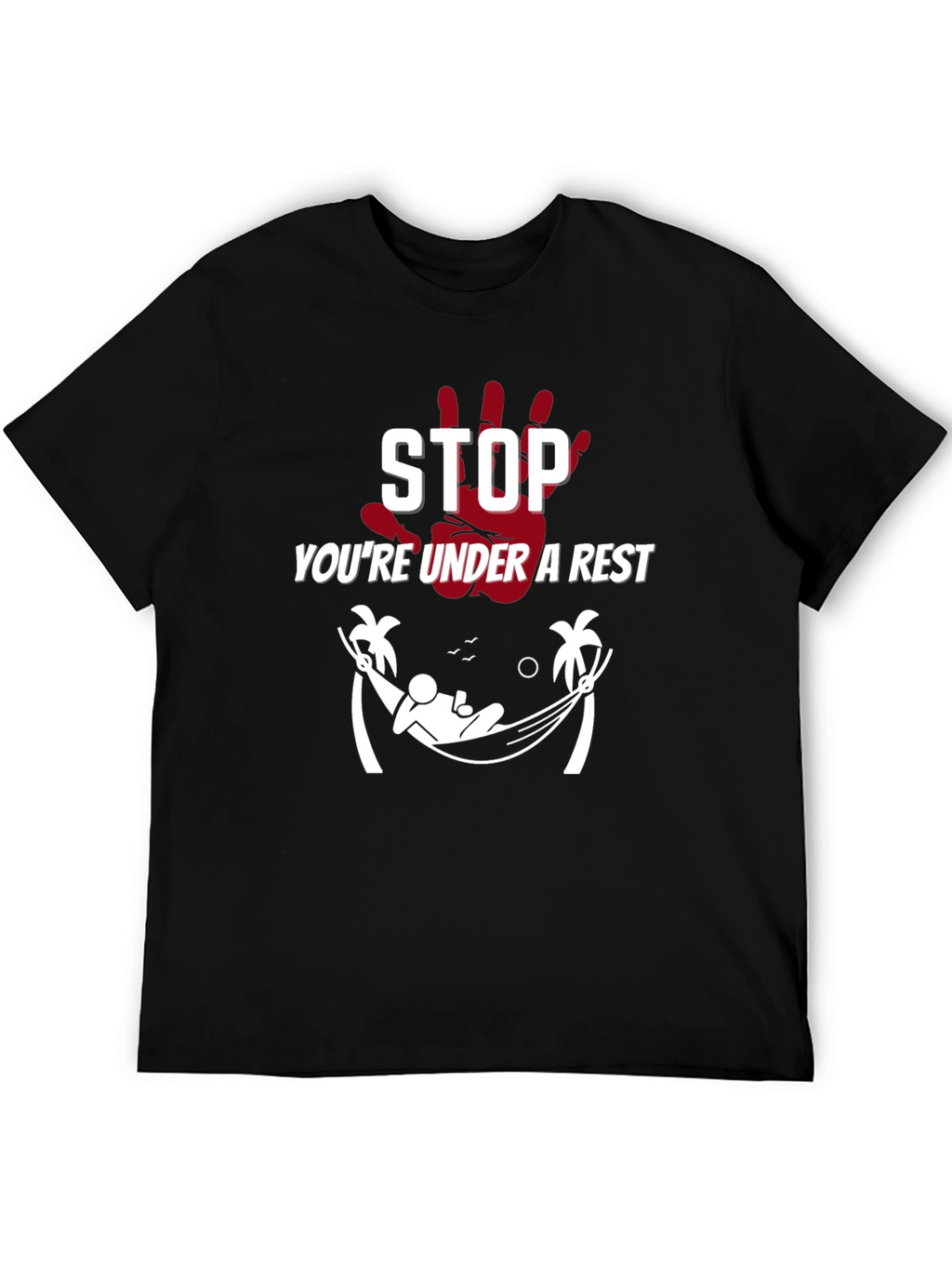 Relaxing Arrest Black Graphic T-Shirt