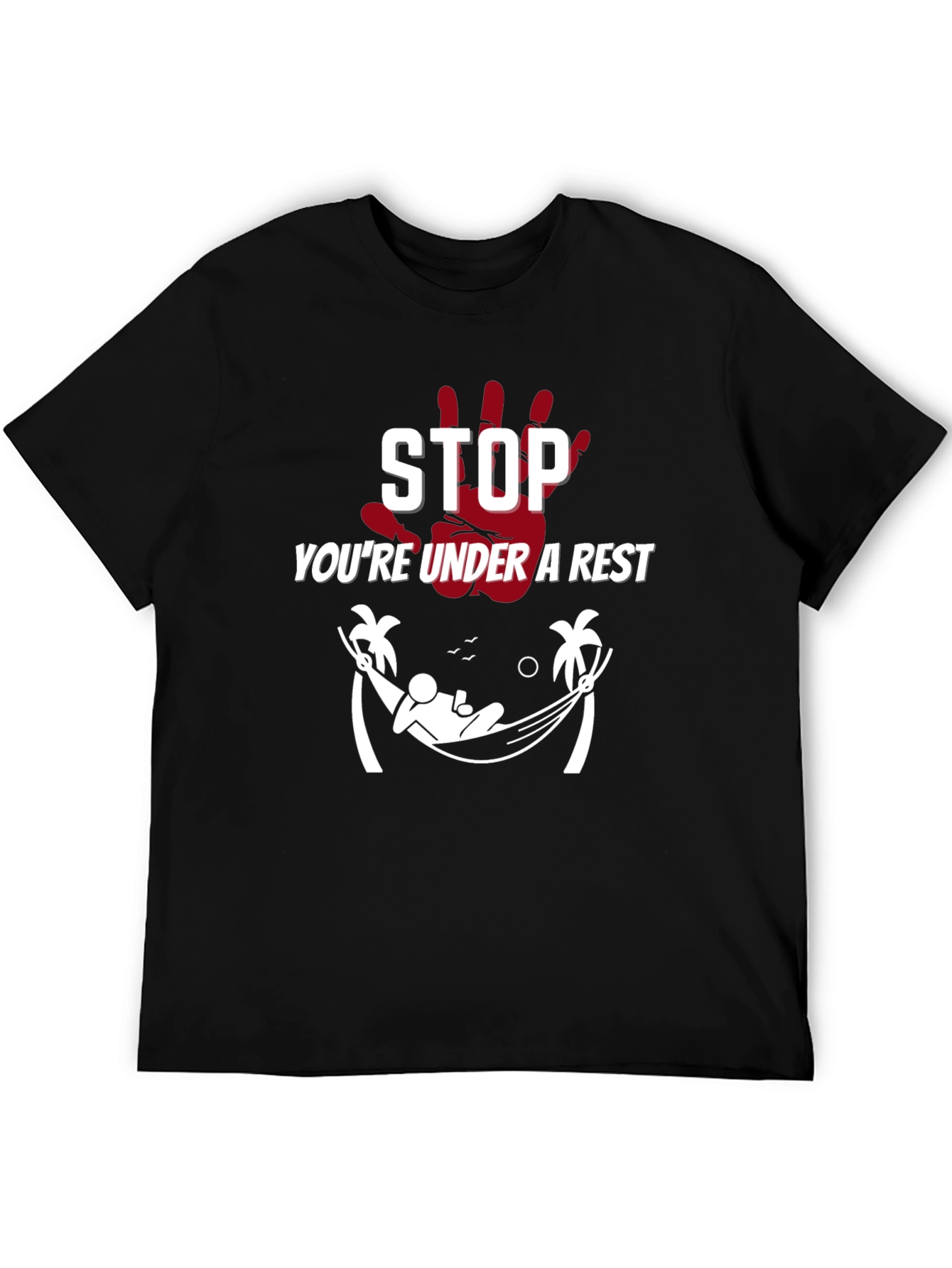 Relaxing Arrest Black Graphic T-Shirt