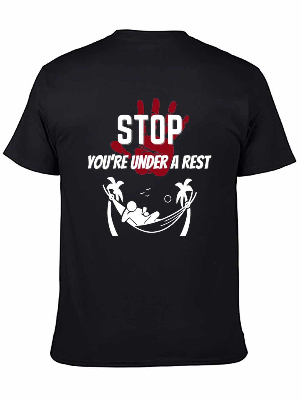 Relaxing Arrest Black Graphic T-Shirt