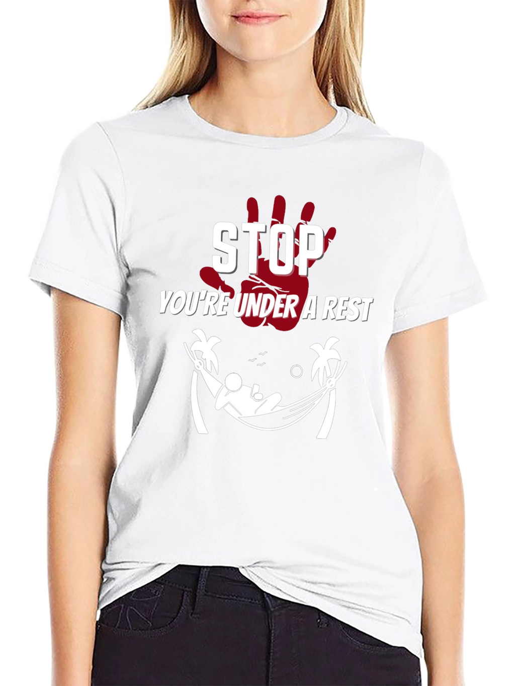 Relaxing Arrest Black Graphic T-Shirt