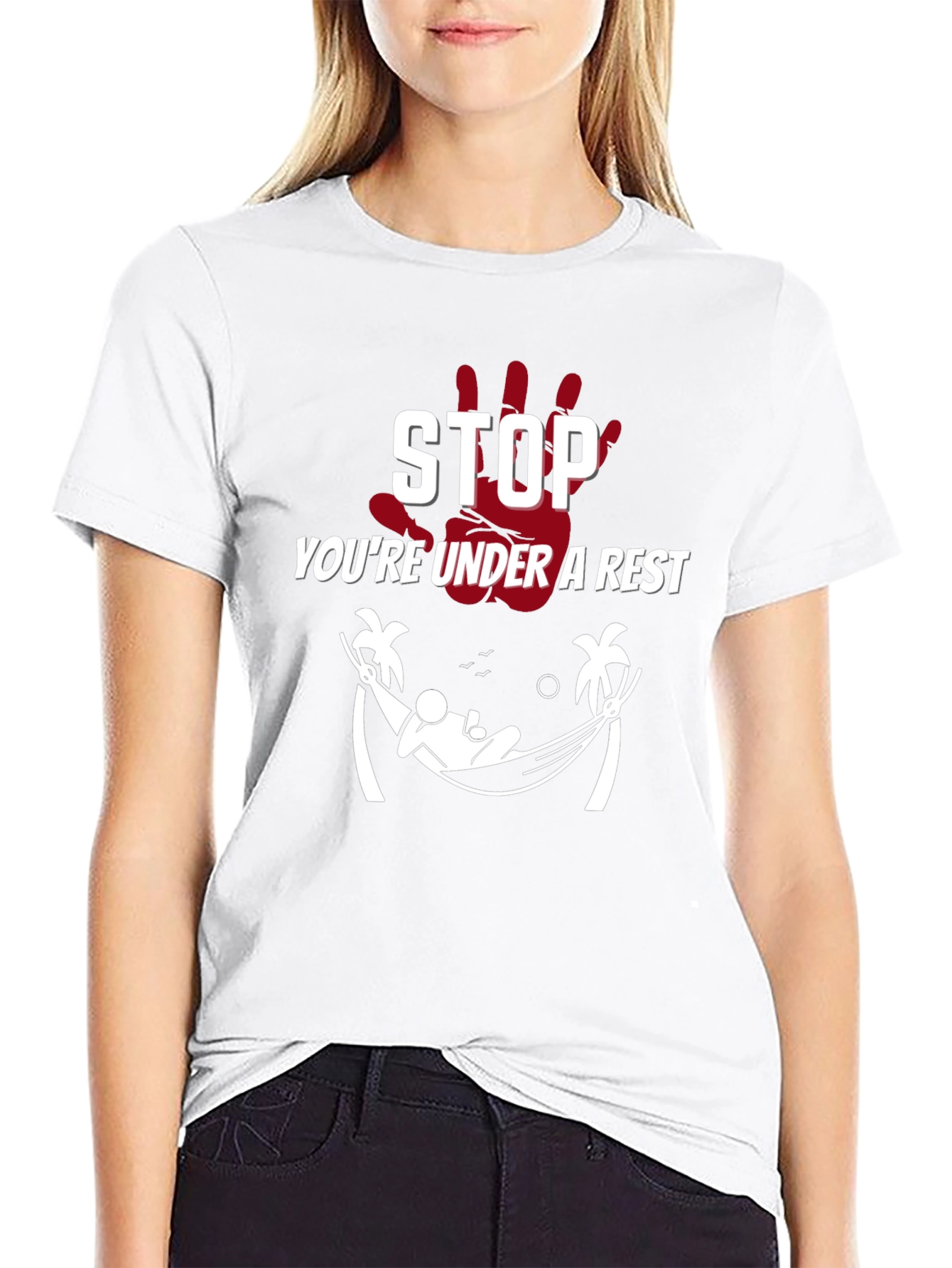 Relaxing Arrest Black Graphic T-Shirt