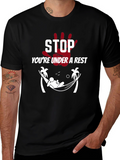 Relaxing Arrest Black Graphic T-Shirt