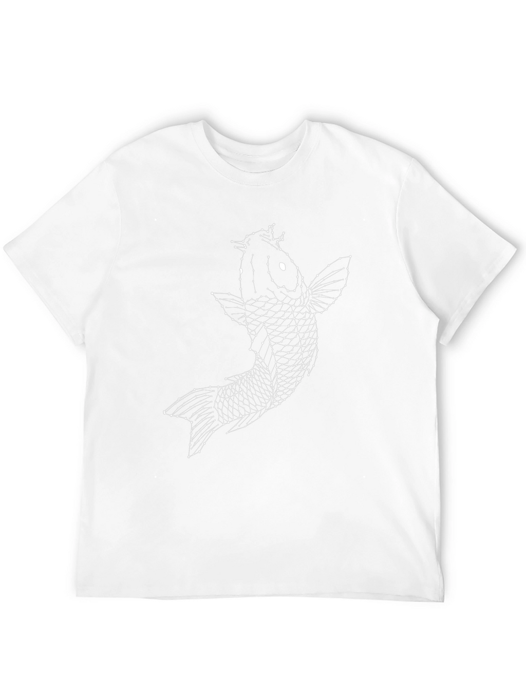 Geometric Koi Fish Graphic Tee - Black