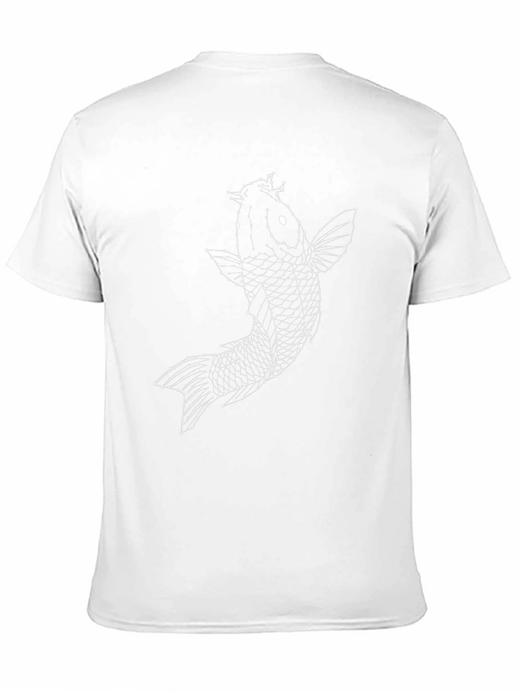 Geometric Koi Fish Graphic Tee - Black