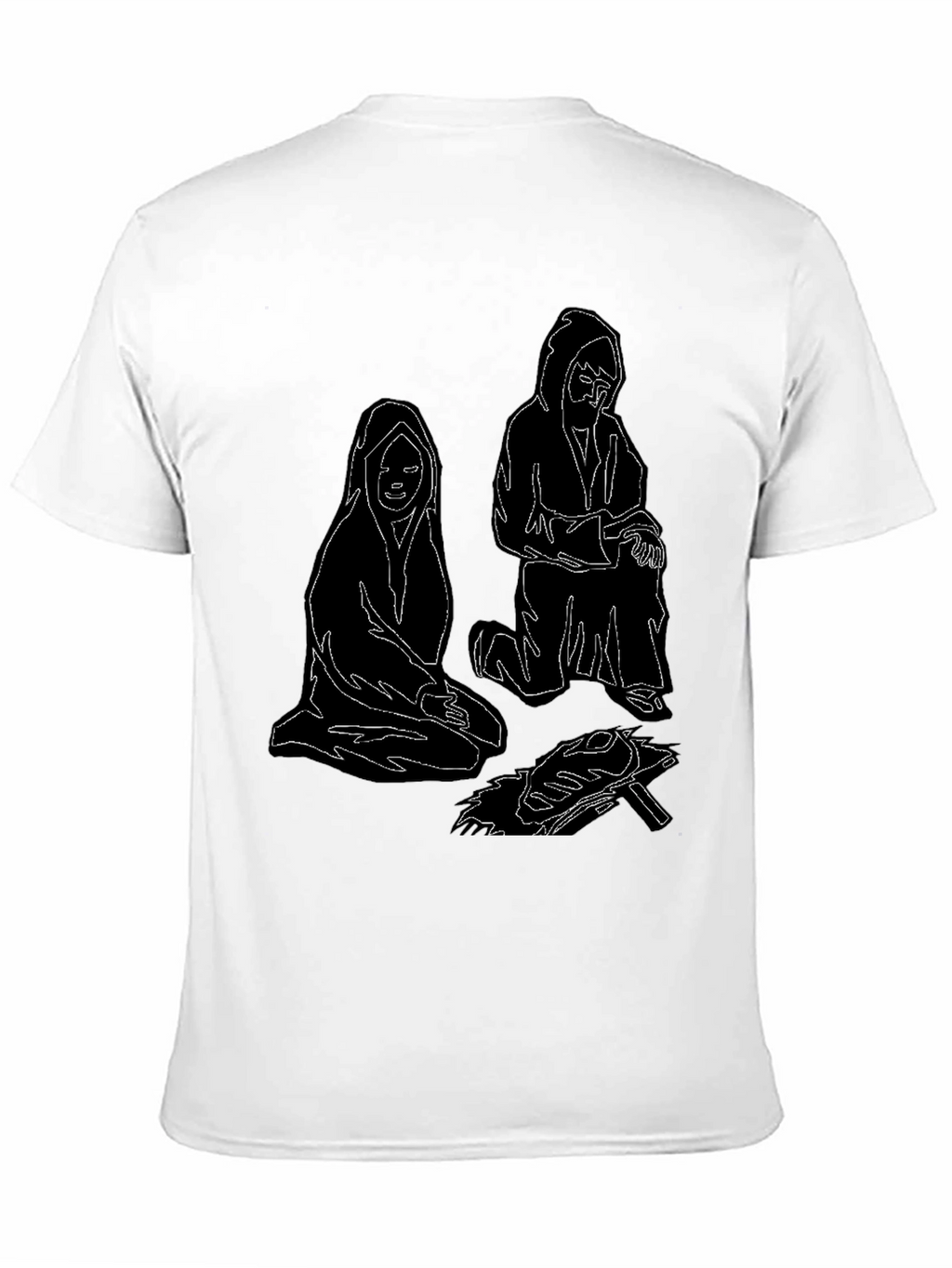 Unique Black T-Shirt with Illustrated Figures by Fire
