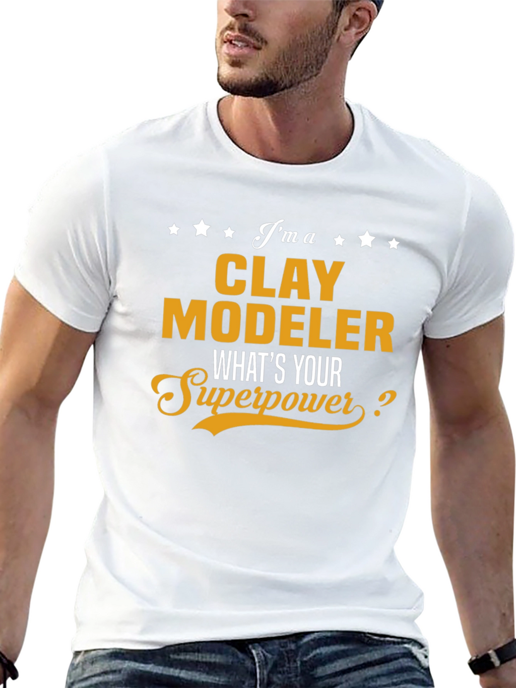Clay Modeler Superpower T-Shirt - Black Novelty Tee