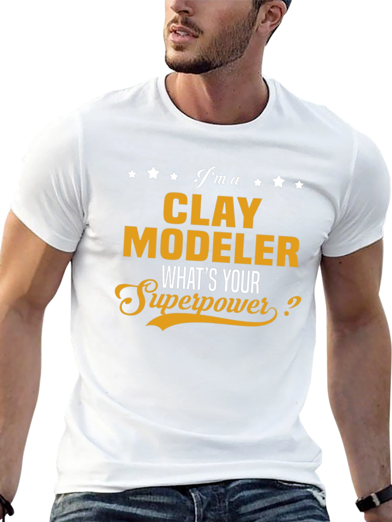 Clay Modeler Superpower T-Shirt - Black Novelty Tee