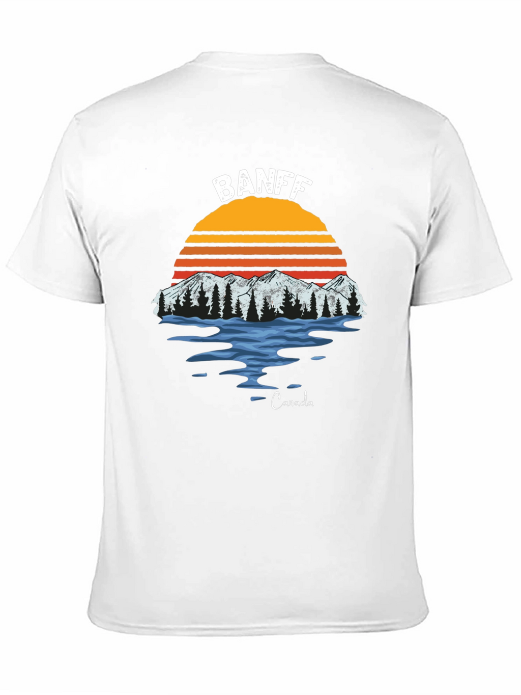 Banff Canada Graphic T-Shirt - Retro Mountain Sunset Tee